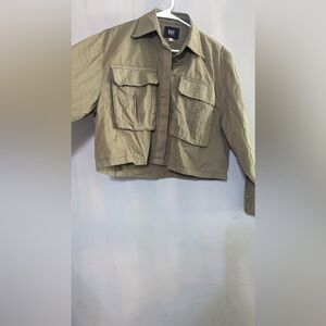 Button down crop shirt